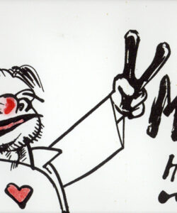 «V Mil Hurras!» [auto-retrato de Vasco], 2000, 10,2 x 21,1 cm (col. EGEAC/Museu Bordalo Pinheiro).